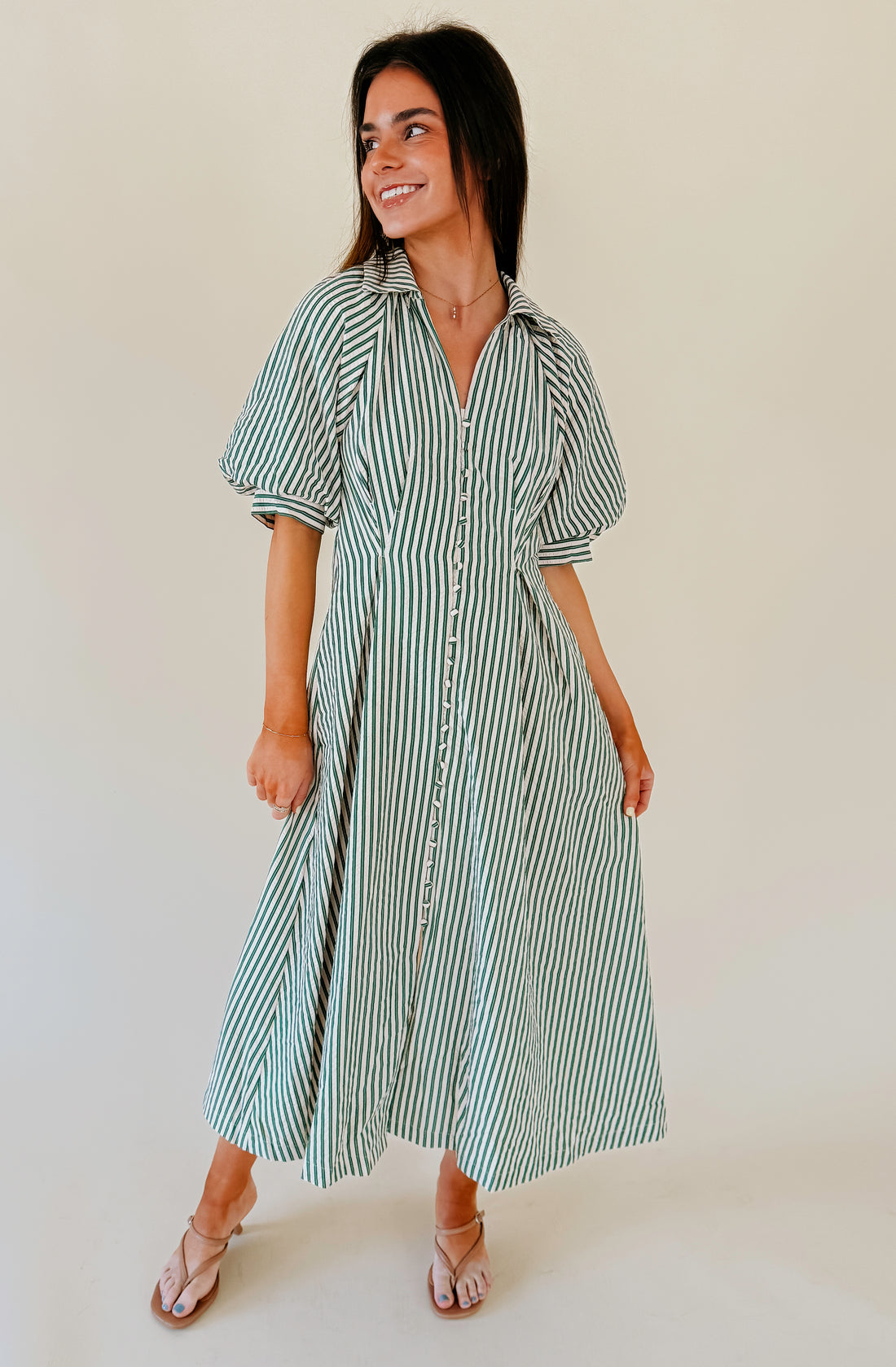 DAY BY DAY STRIPED MIDI