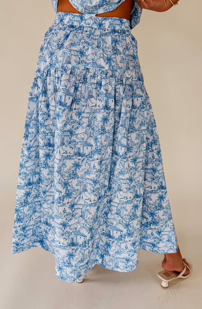 OCEAN VIEW MIDI SKIRT