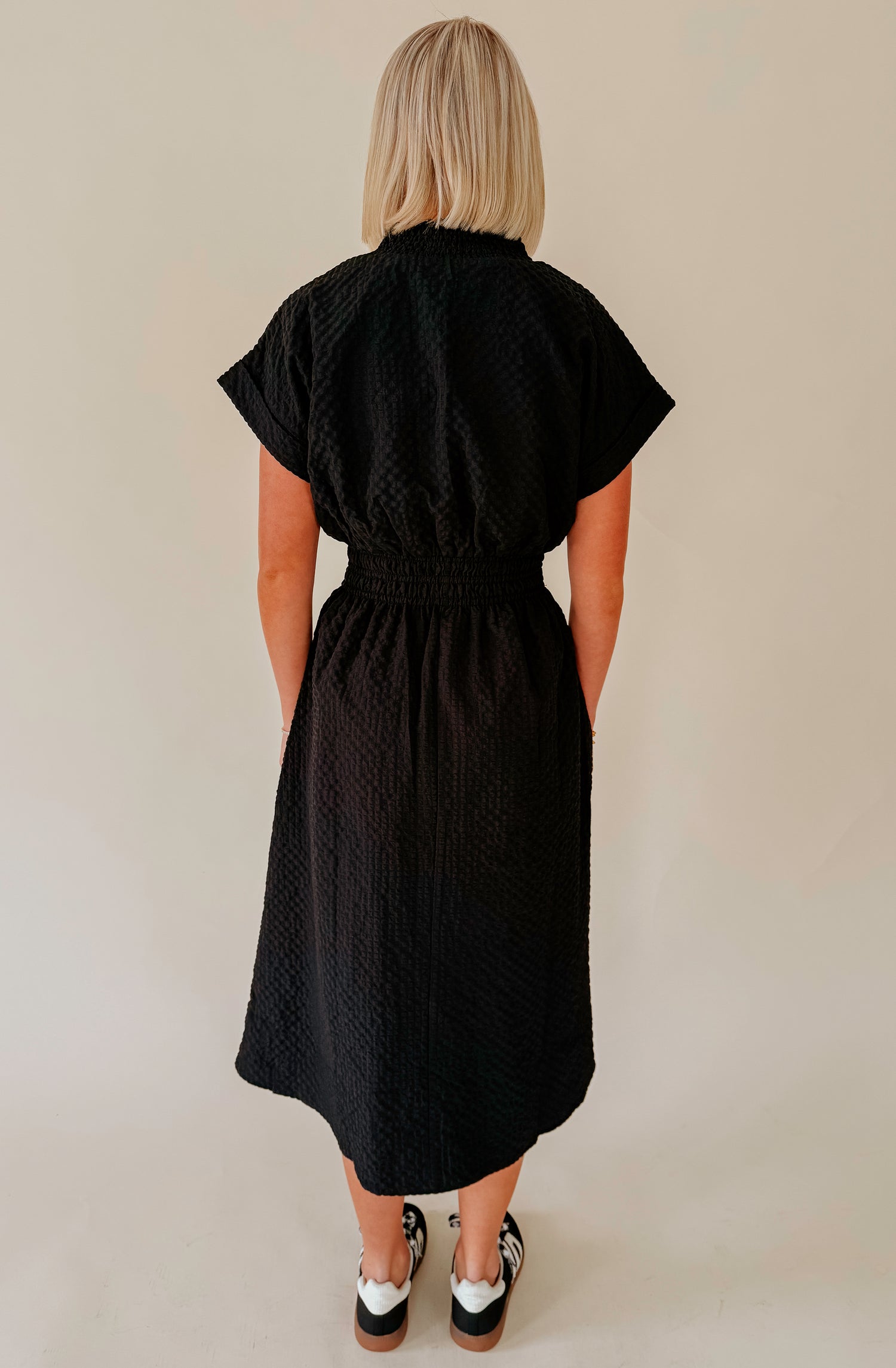 THE AMY TEXTURED MIDI DRESS