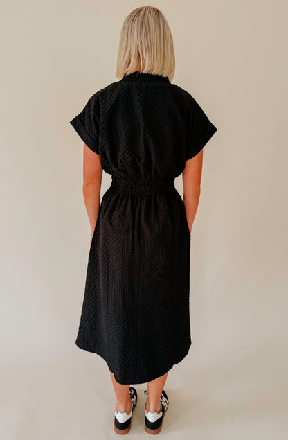 THE AMY TEXTURED MIDI DRESS