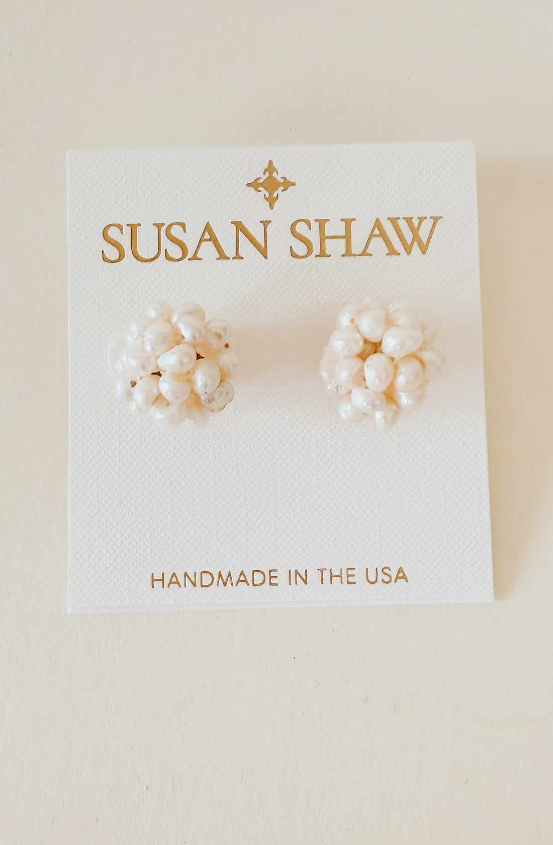 SUSAN SHAW PEARL CLUSTER STUDS