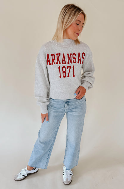 ARKANSAS MOCK NECK CROPPED SWEATSHIRT