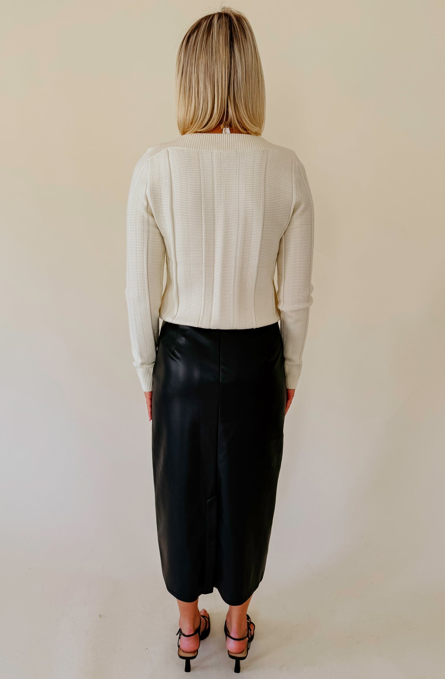 FAUX SHOW FAUX LEATHER SKIRT