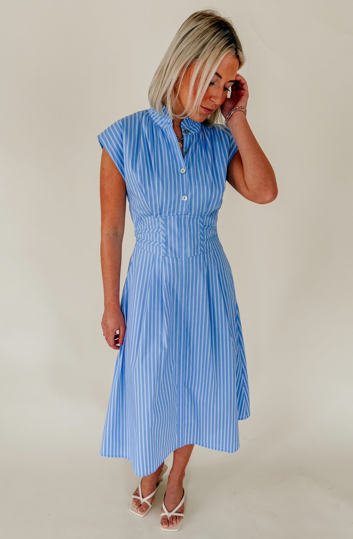 WINDY CITY STRIPED MIDI