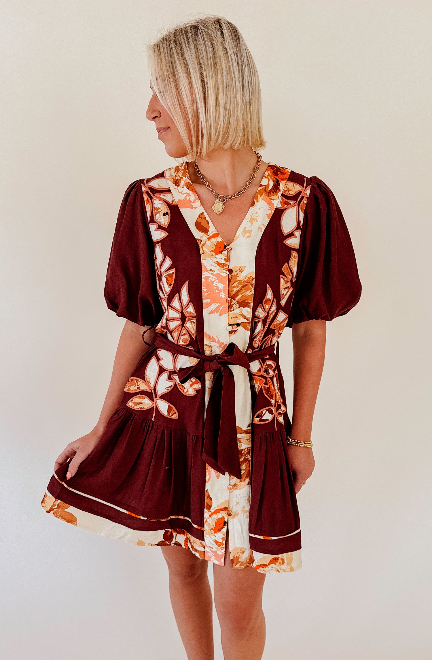 WAY IT GOES PRINTED MINI DRESS