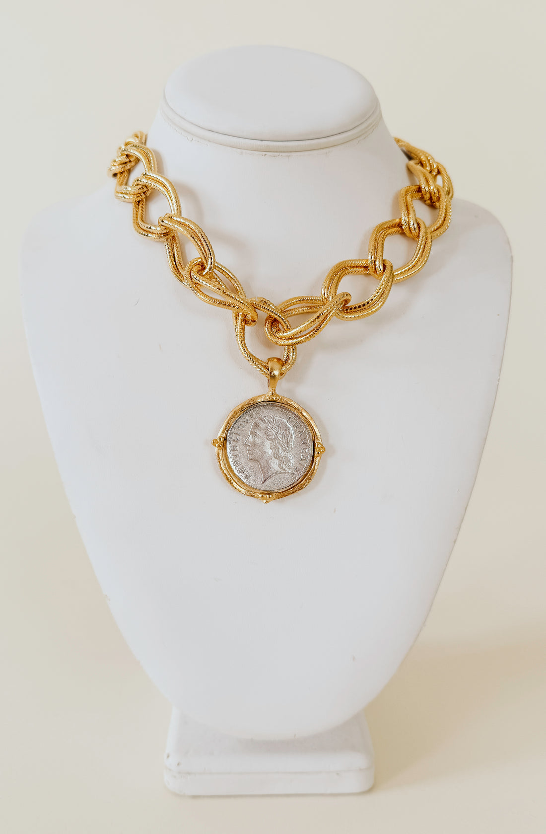 SUSAN SHAW MIXED METAL FRANC NECKLACE