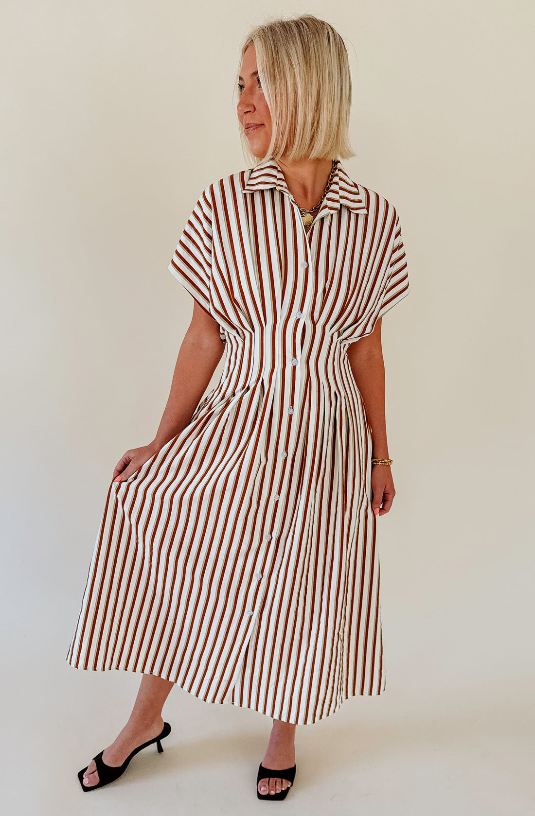 FALL HUES STRIPED MIDI