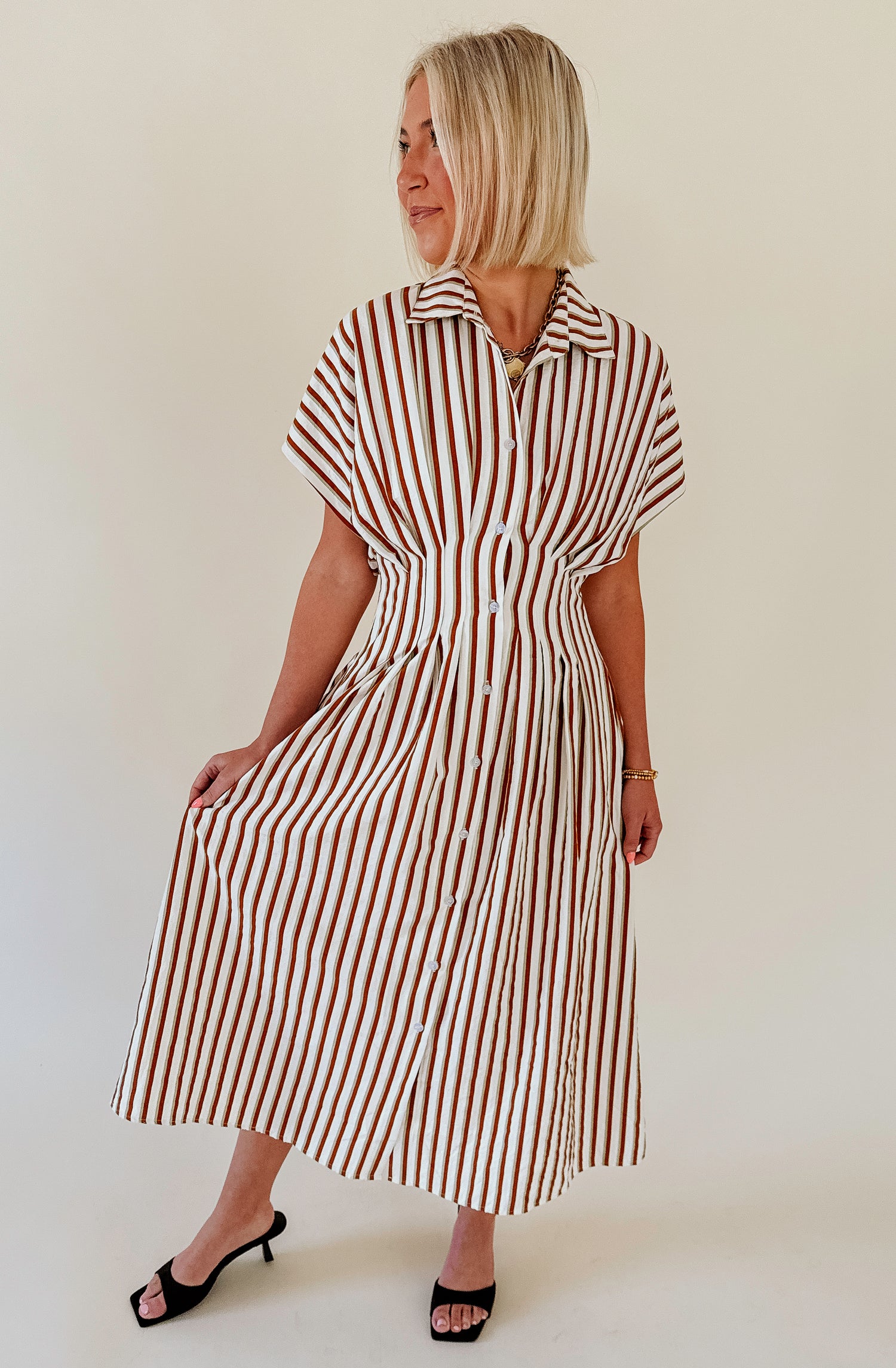 FALL HUES STRIPED MIDI