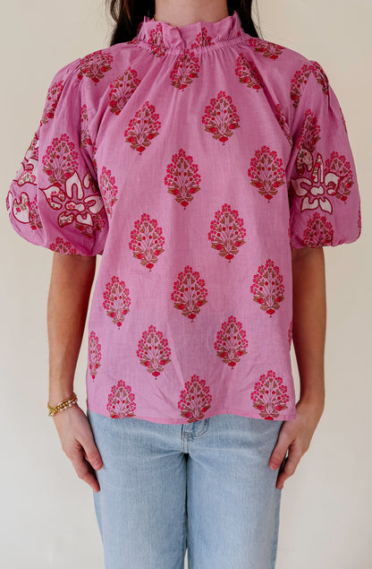 STAYCATION PRINTED BLOUSE