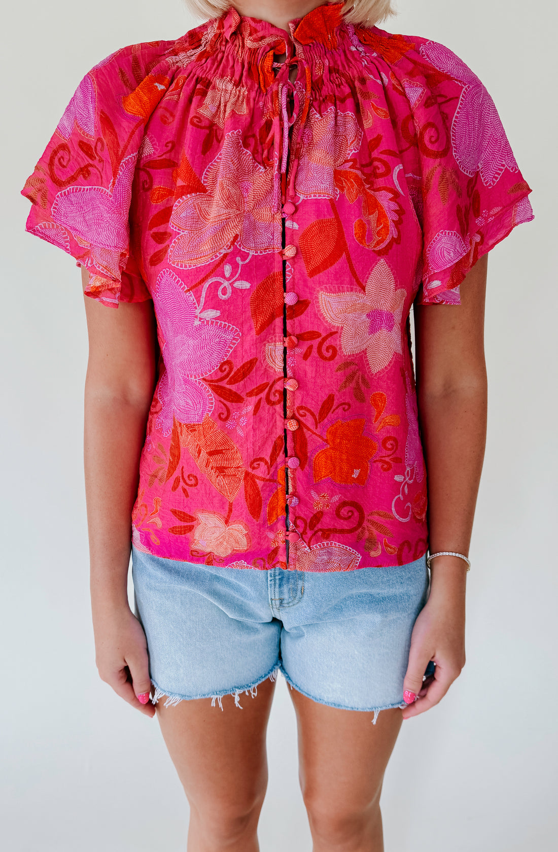 PUNCHY TIE FRONT BLOUSE