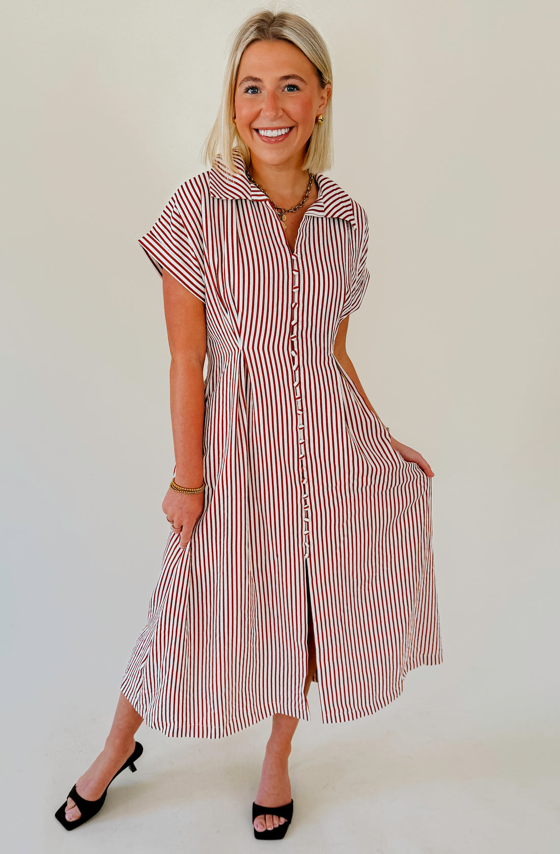 YOU NAME IT STRIPED MIDI