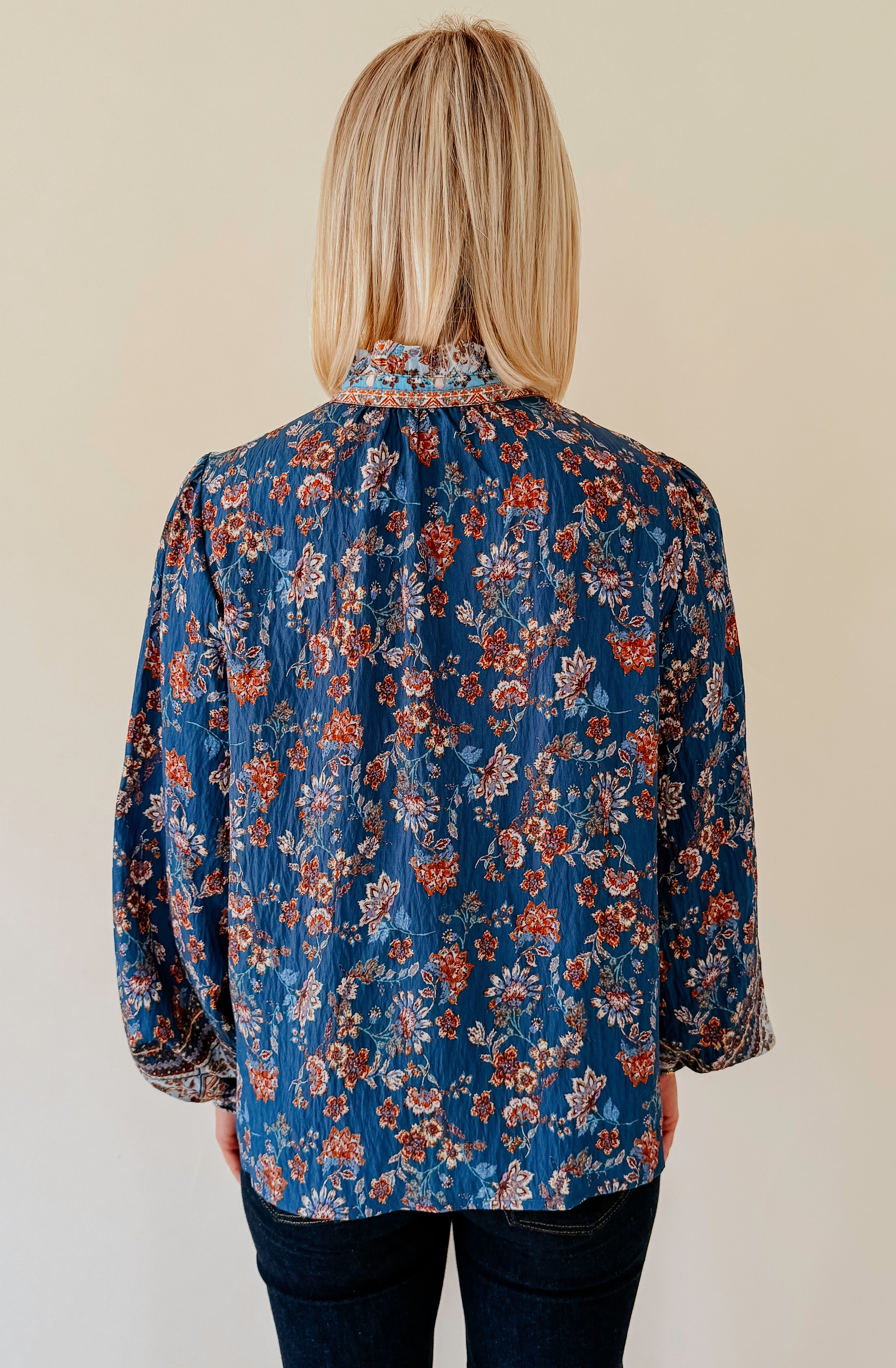 SANTORINI PRINTED BLOUSE