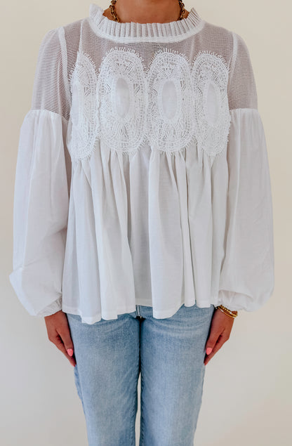 MESHED WELL BLOUSE