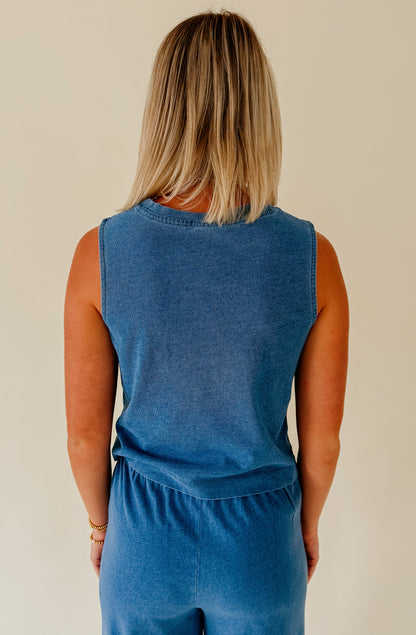 Z SUPPLY SLOANE JERSEY DENIM MUSCLE TOP