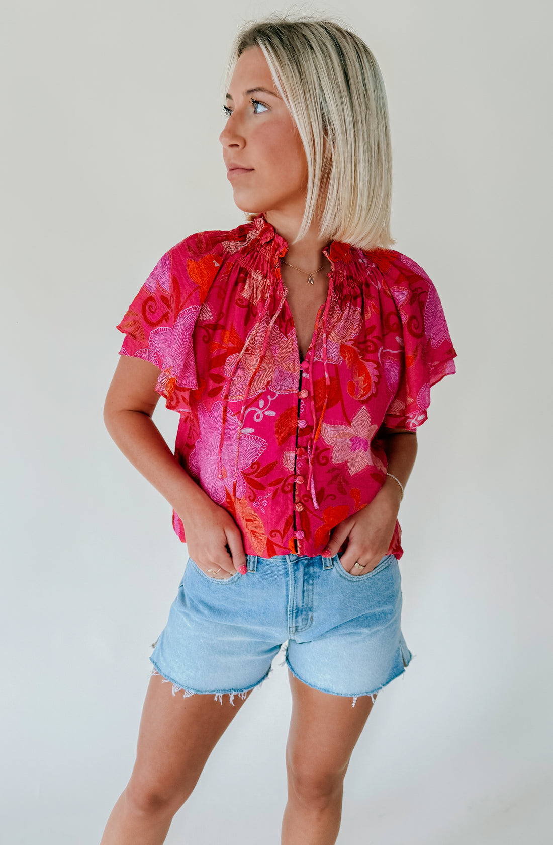 PUNCHY TIE FRONT BLOUSE