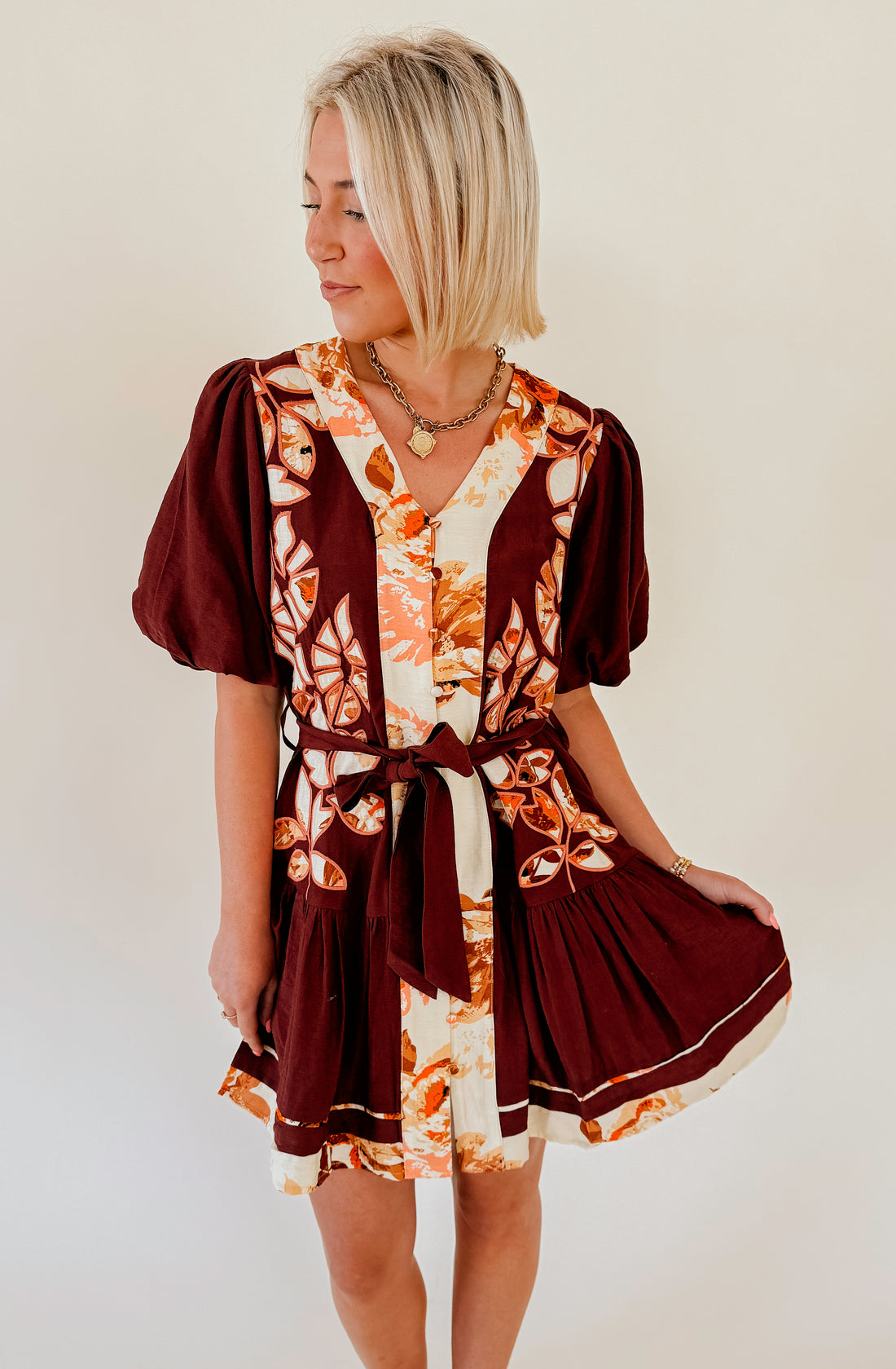 WAY IT GOES PRINTED MINI DRESS