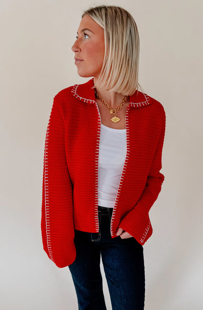 AMELIA WHIP STITCHED CARDIGAN