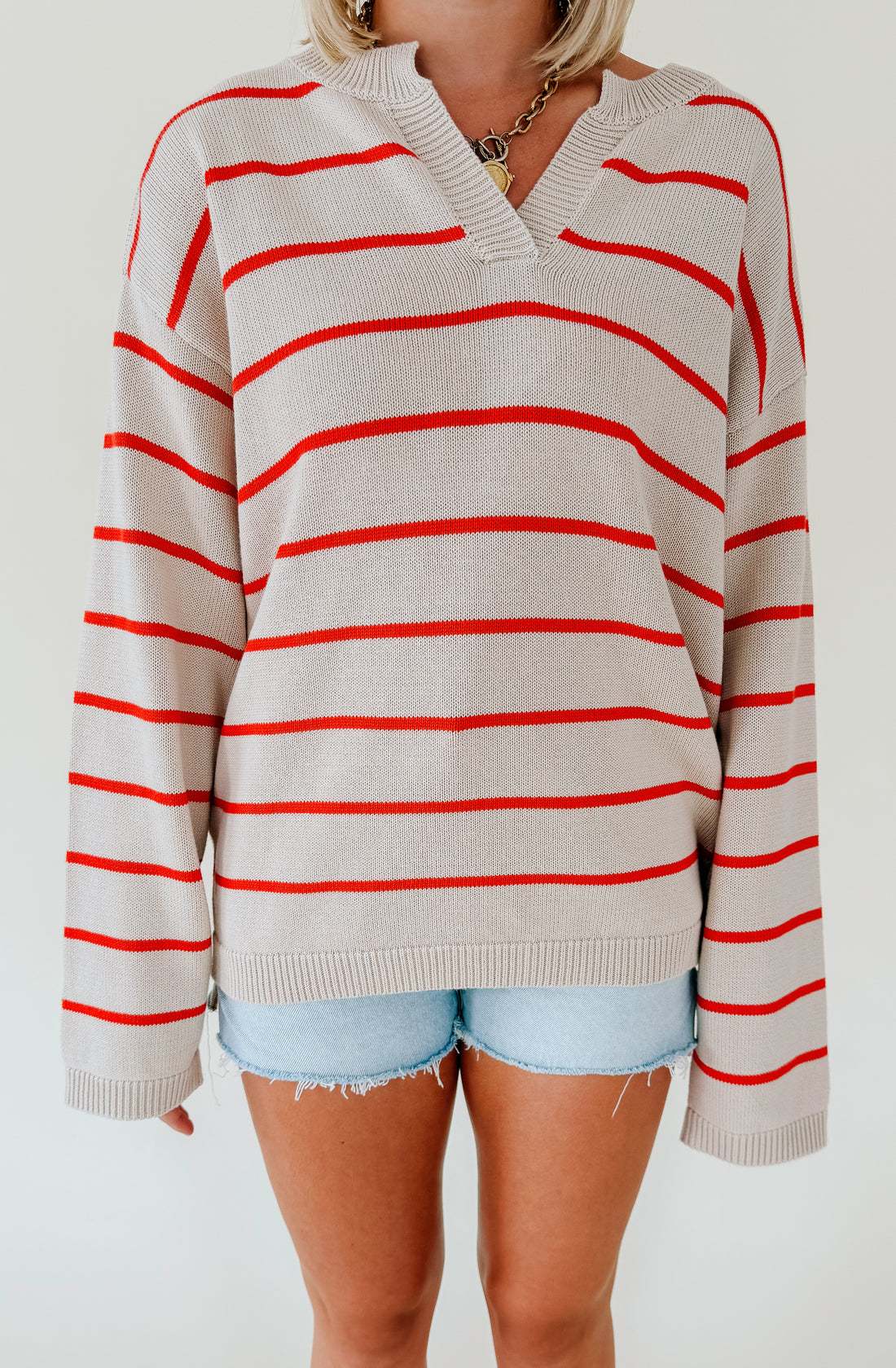 ICED LATTE STRIPED SWEATER