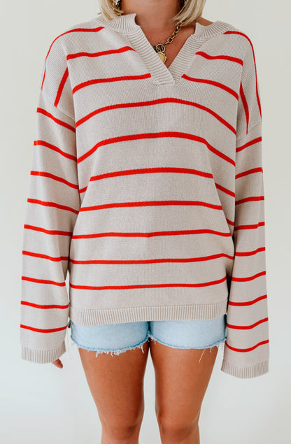 ICED LATTE STRIPED SWEATER