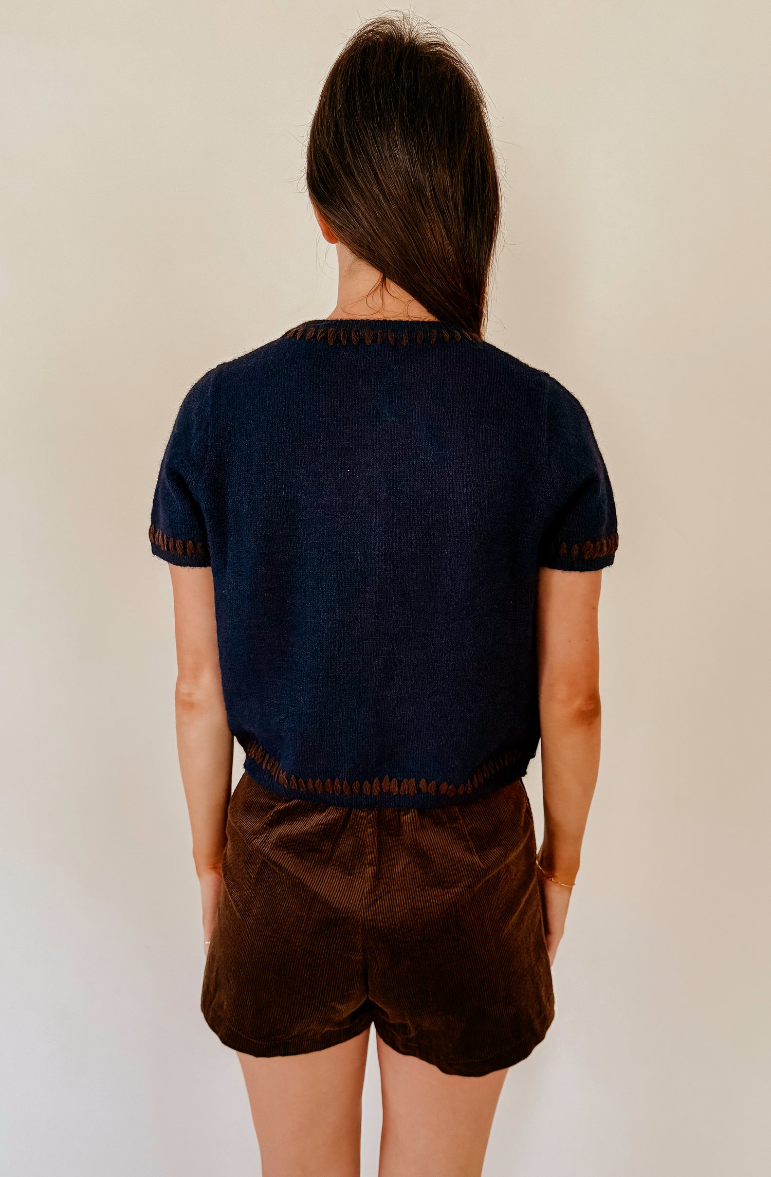 LINE AND DOT HESSA SHORT SLEEVE CARDIGAN