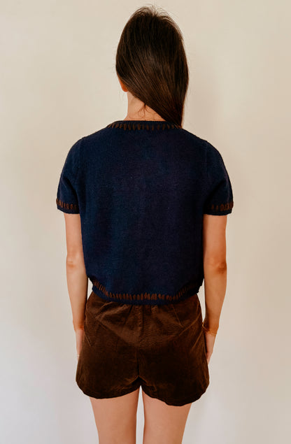 LINE AND DOT HESSA SHORT SLEEVE CARDIGAN