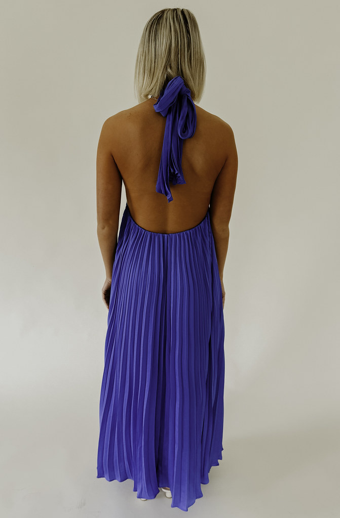 BLYTH PLEATED HALTER DRESS