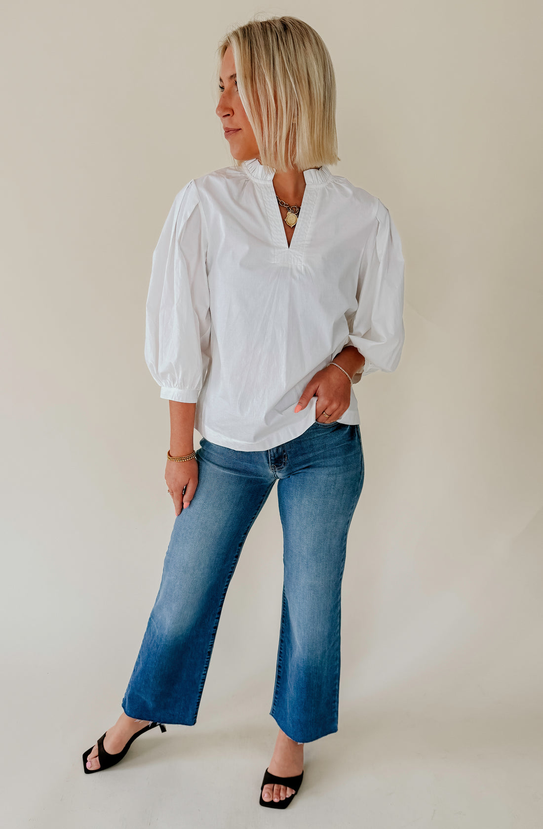 WORK AND PLAY POPLIN BLOUSE