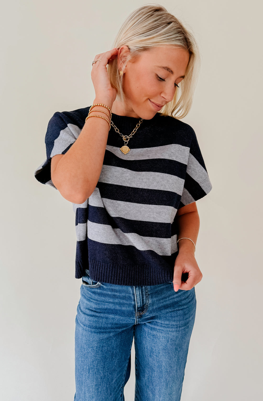 TELL ME LATER STRIPED SWEATER