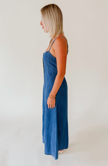 Z SUPPLY ANGEL EYES DENIM MIDI DRESS