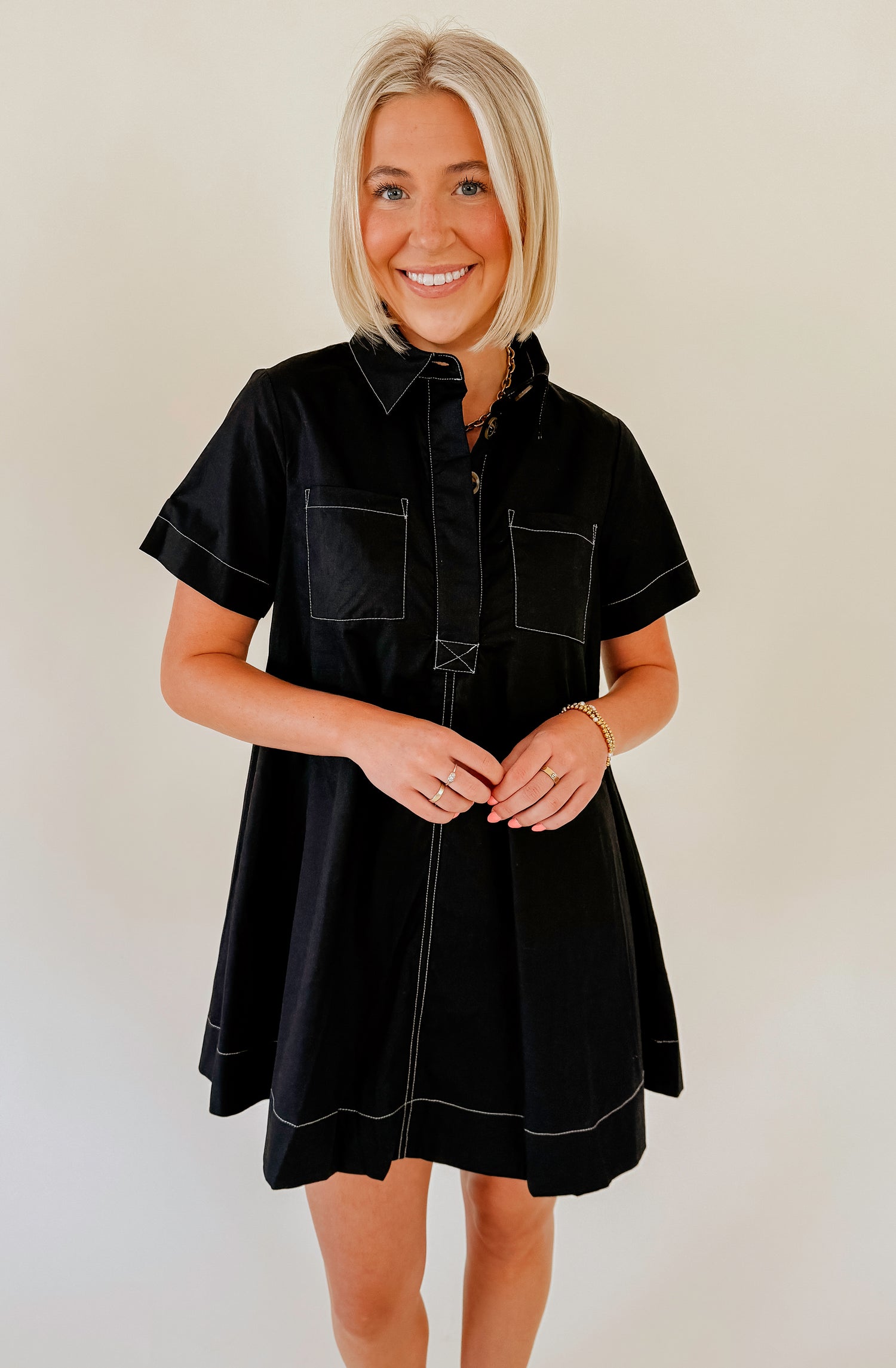 THE ELLA BUTTONED SHIFT DRESS