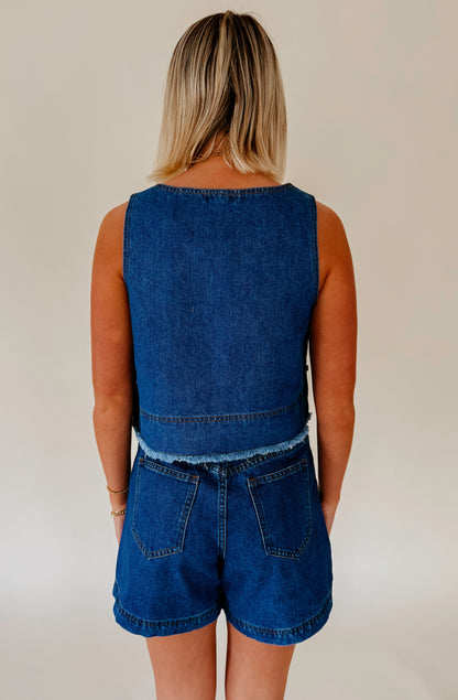 FRNCH DAFNE DENIM TOP