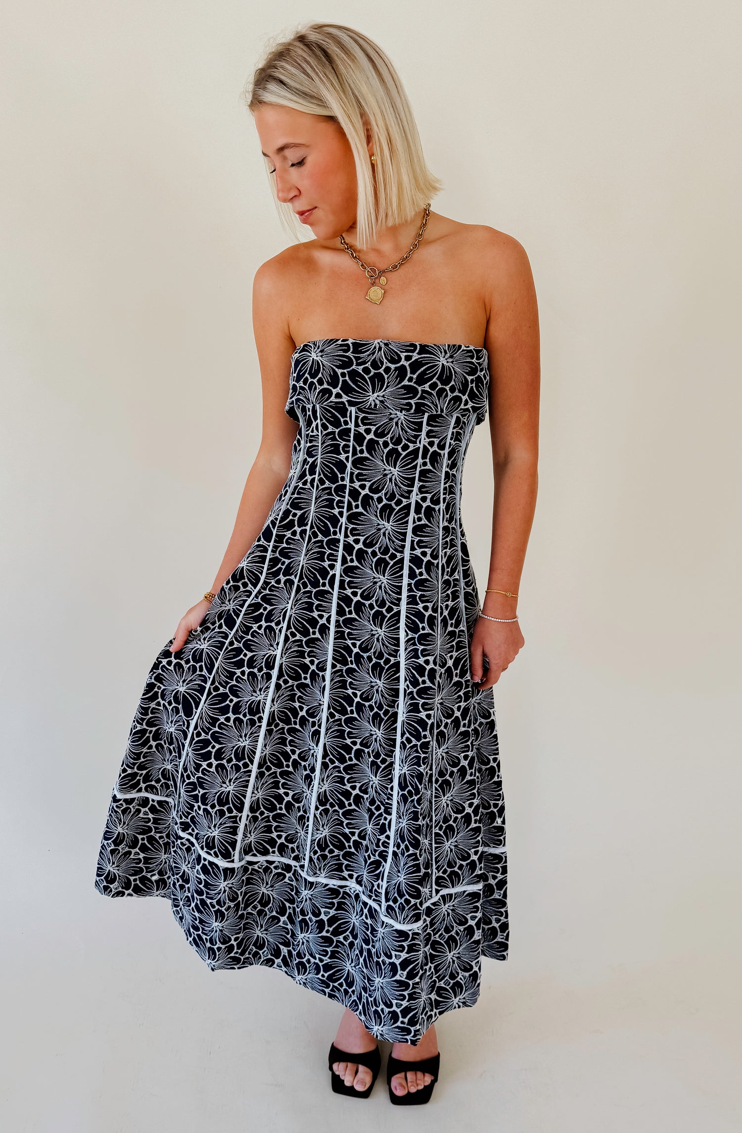 YOU GUESSED IT LACE MIDI DRESS