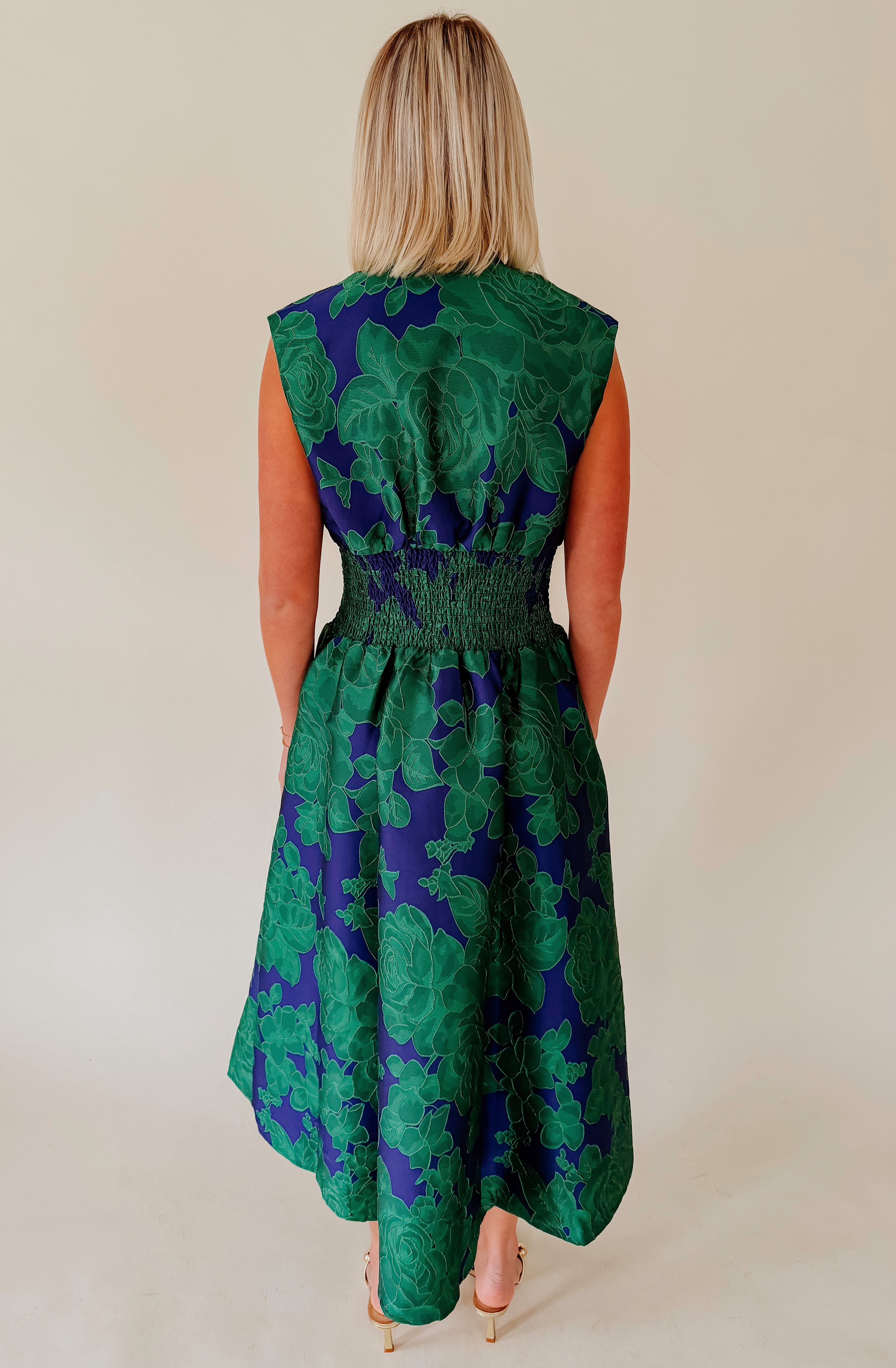 FOR THE NIGHT JACQUARD ZIP FRONT DRESS