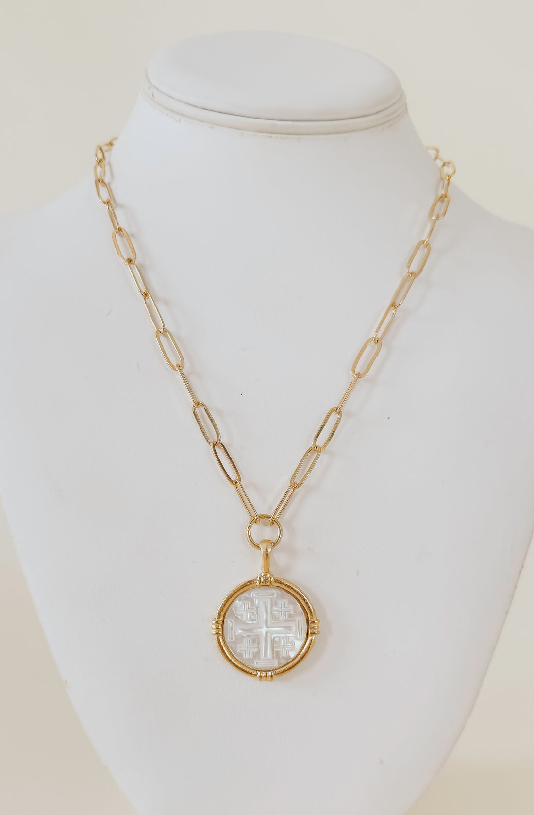 SUSAN SHAW IDA JERUSALEM CROSS NECKLACE