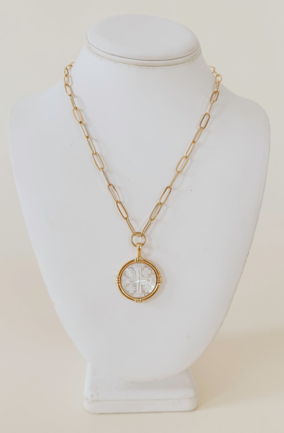 SUSAN SHAW IDA JERUSALEM CROSS NECKLACE