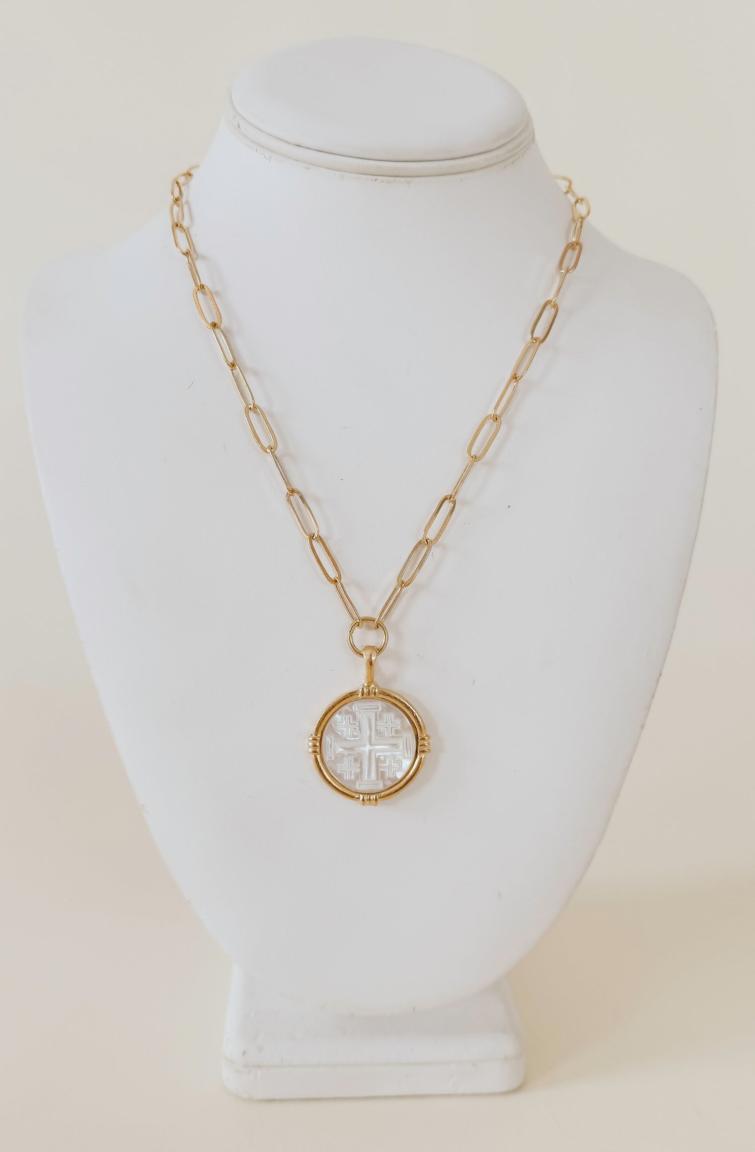 SUSAN SHAW IDA JERUSALEM CROSS NECKLACE