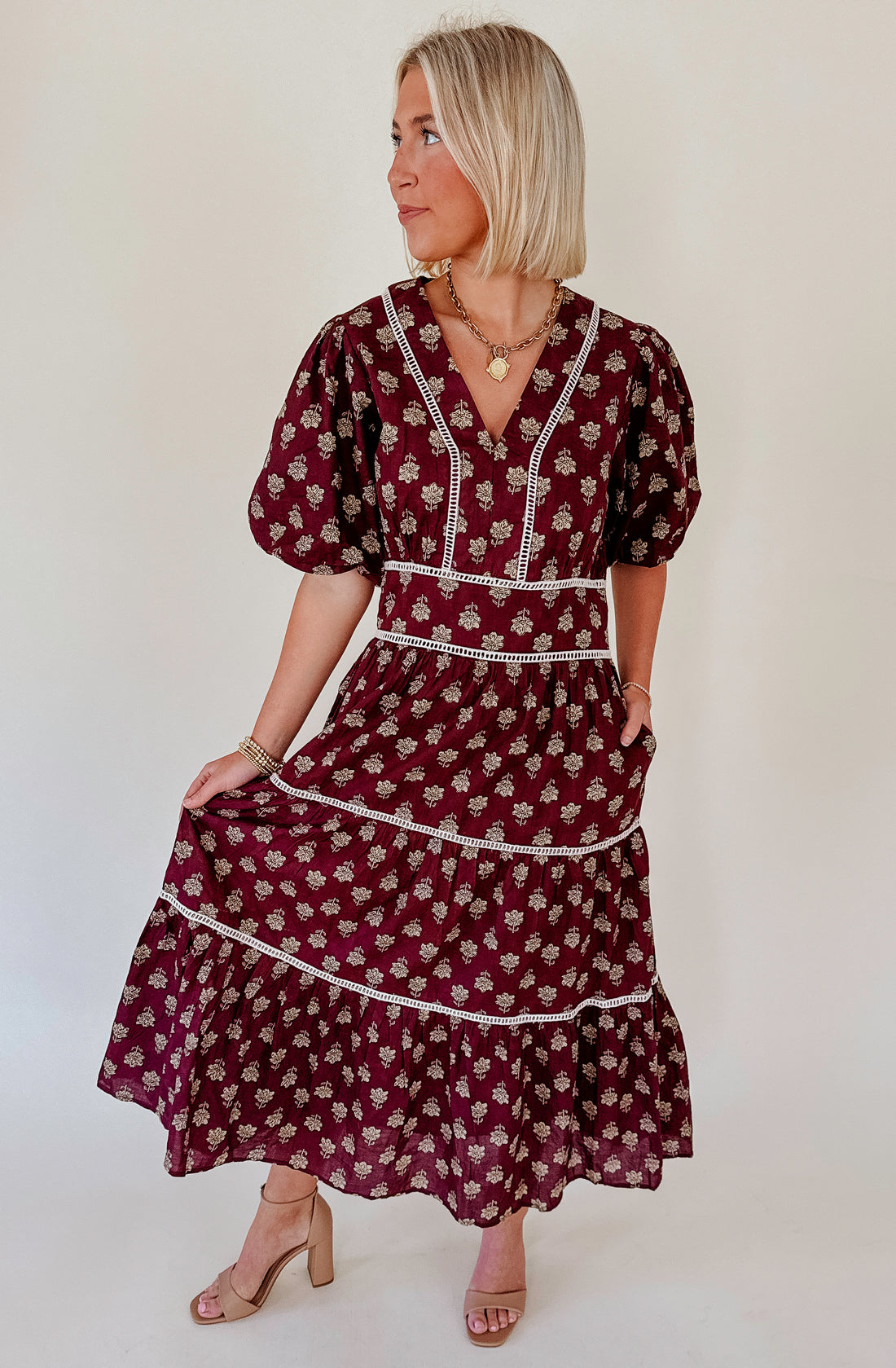 NO QUESTION ABOUT IT FLORAL MIDI DRESS