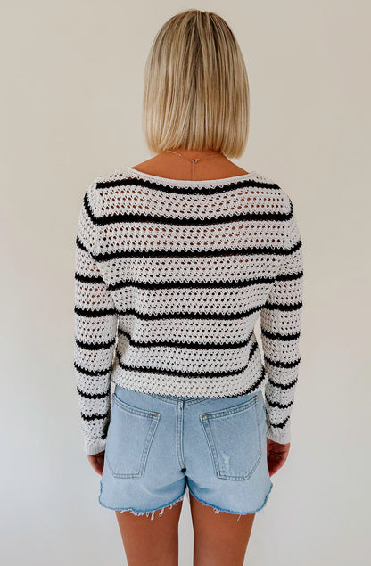 Z SUPPLY KIT STRIPE CROCHET SWEATER