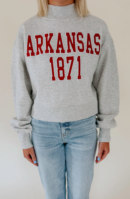 ARKANSAS MOCK NECK CROPPED SWEATSHIRT
