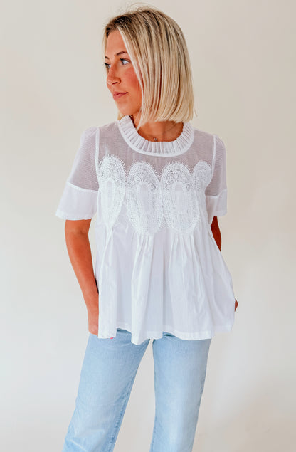 MESHED WELL BLOUSE