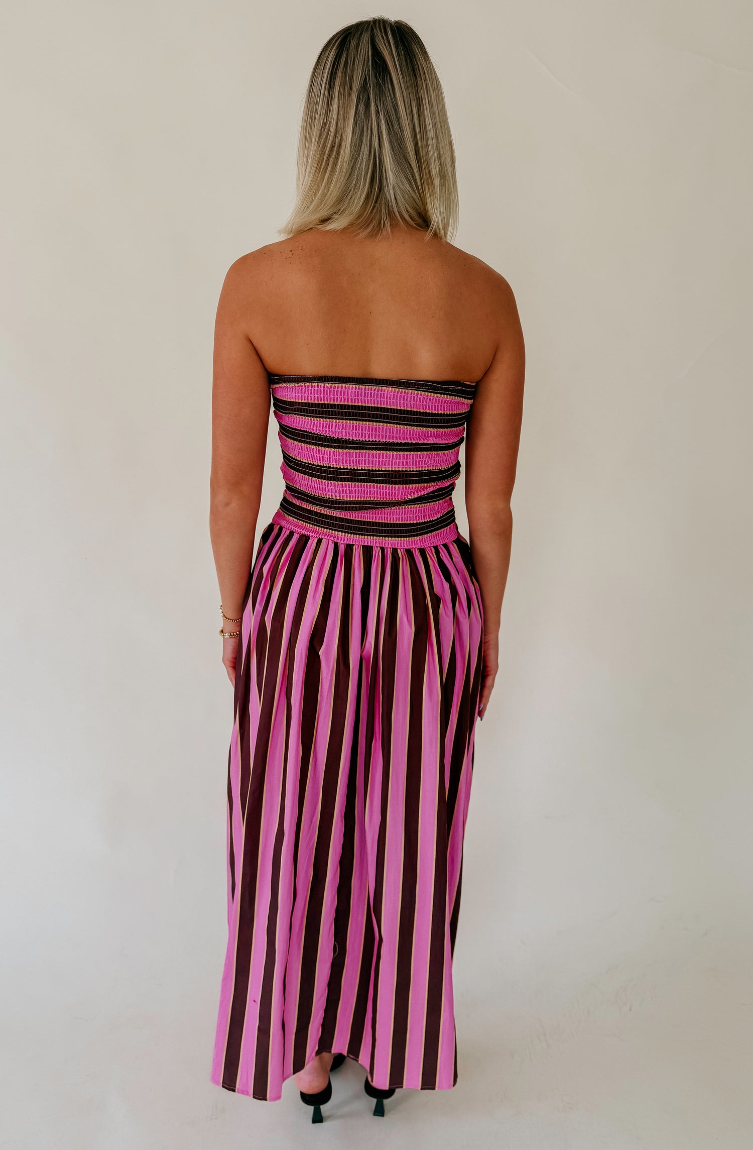 HEIDI STRIPED MIDI DRESS