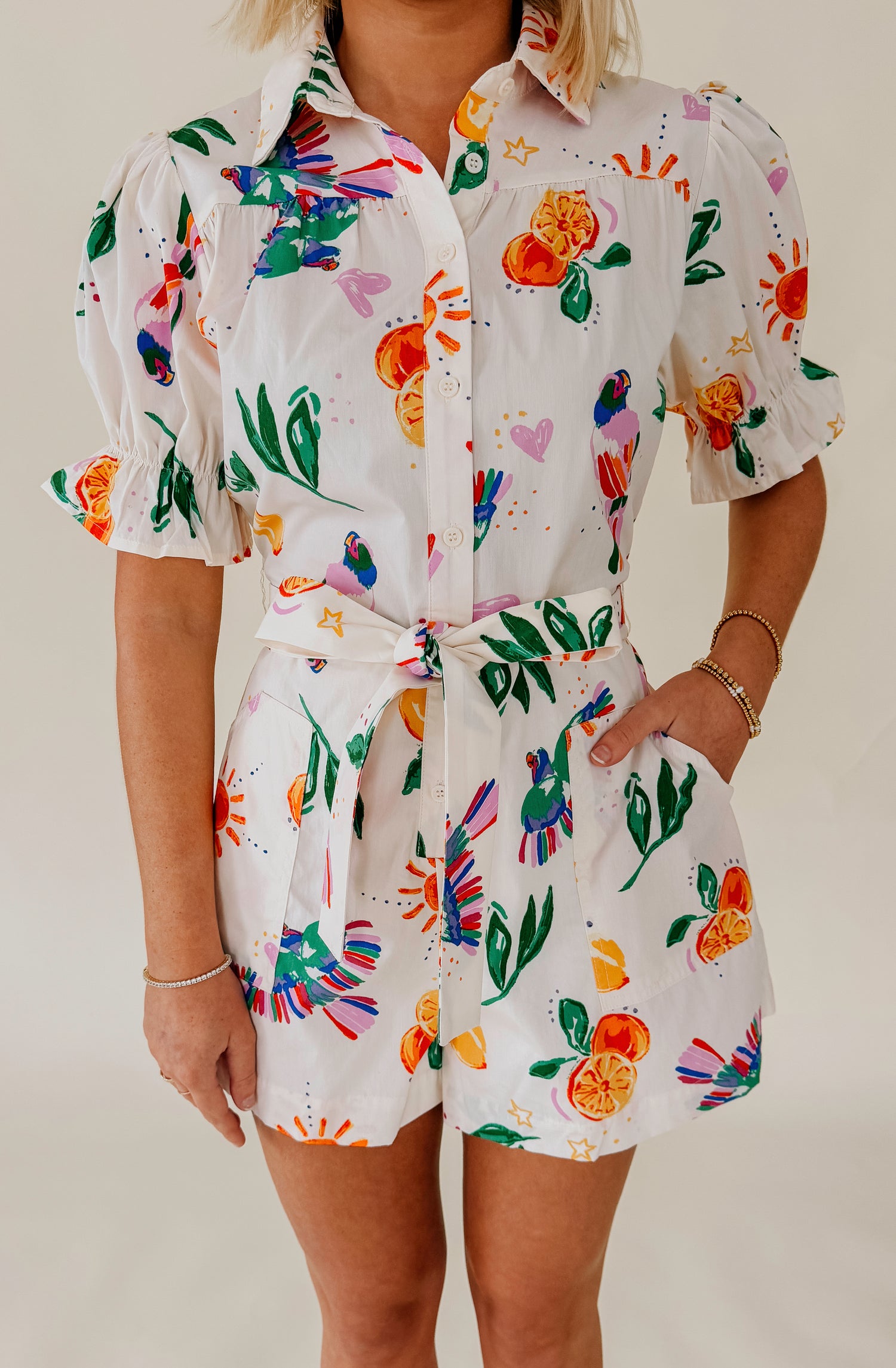ONE OF A KIND PRINTED ROMPER