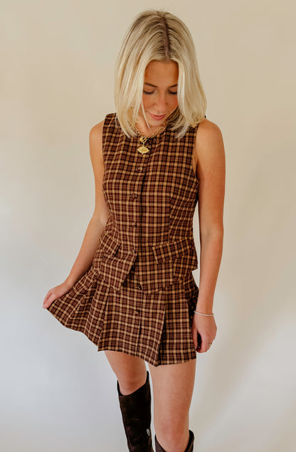 PLAID REPUTATION SKIRT