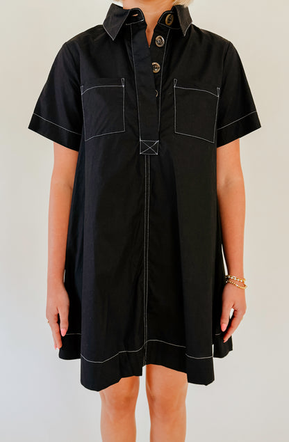 THE ELLA BUTTONED SHIFT DRESS