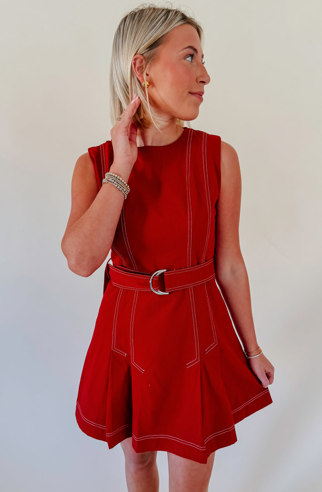 GOOD TIMING BELTED DRESS