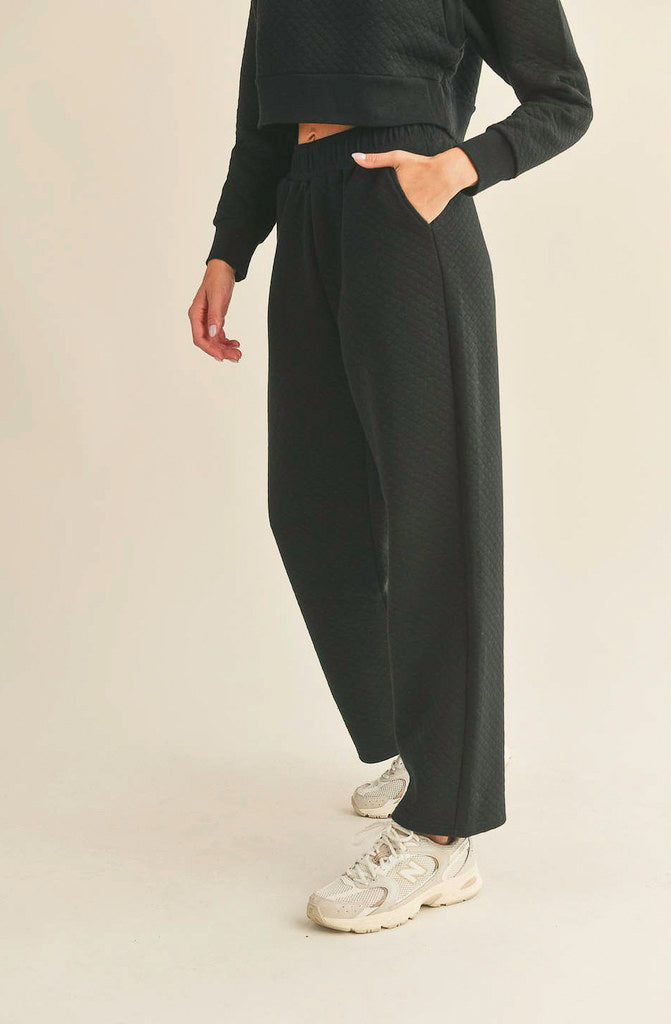 QUILTY PLEASURE QUILTED WIDE LEG PANTS