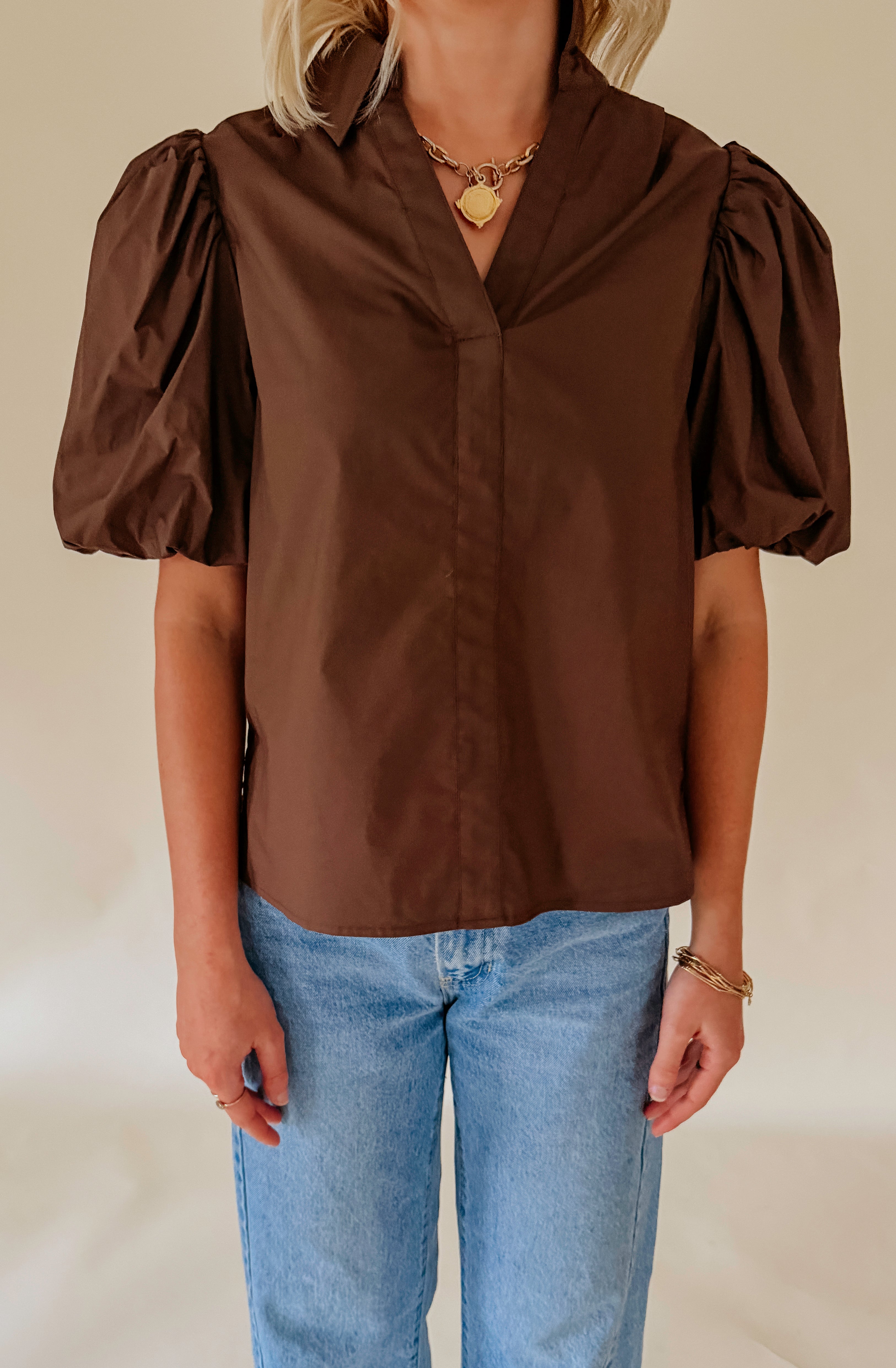 THE HARRIET POPLIN BLEND BLOUSE