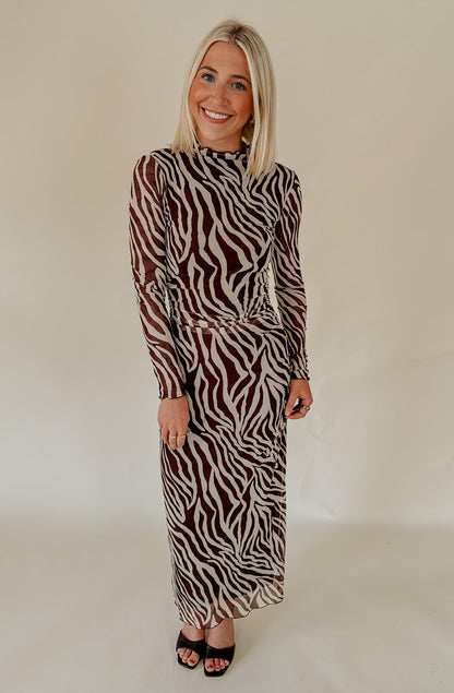 Z SUPPLY SEVILLA ZEBRA MESH MIDI DRESS