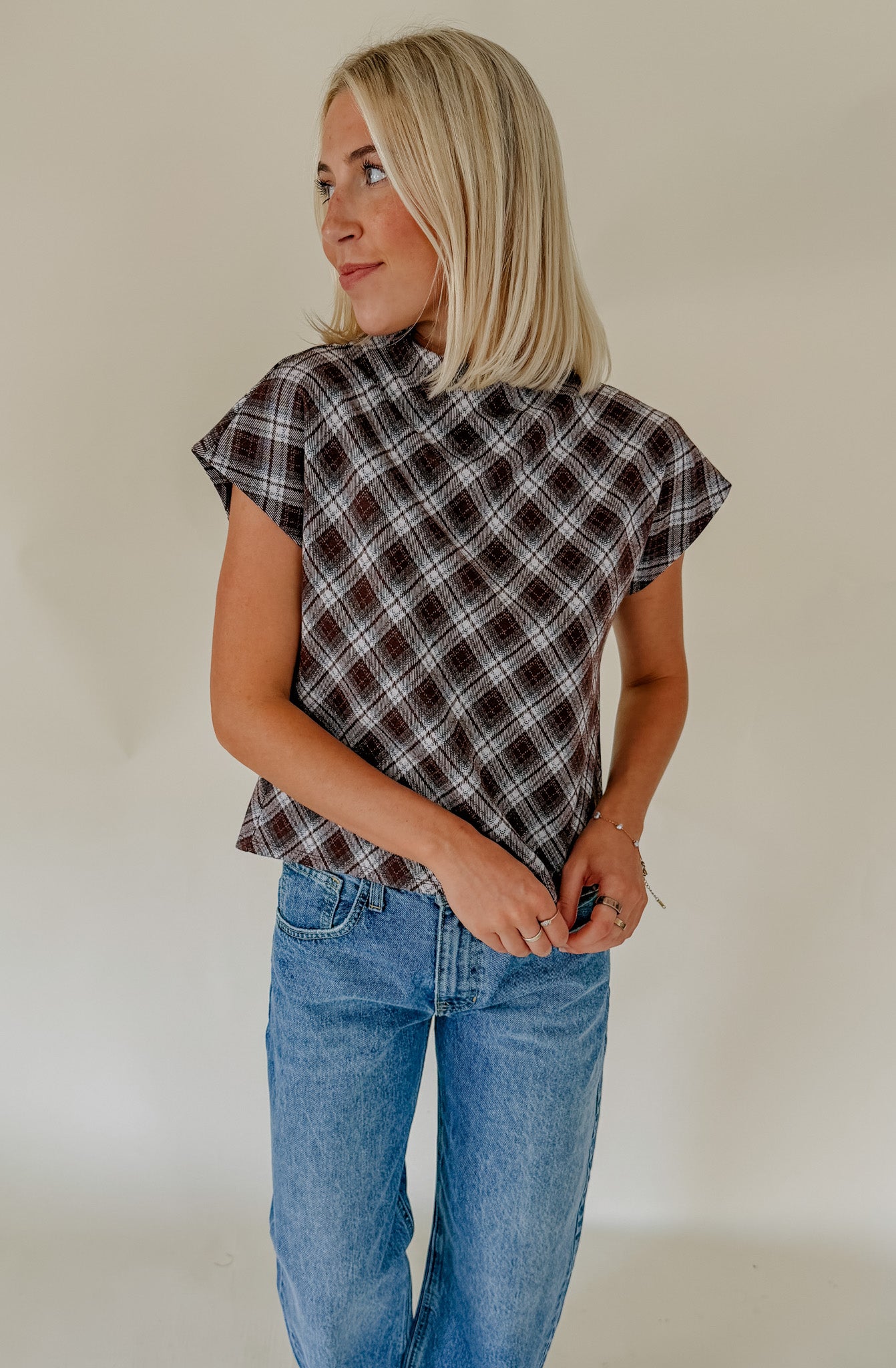 CHECK MATE KNIT BLOUSE