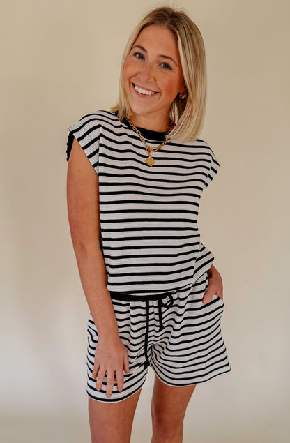 GOING WITH THE FLOW STRIPED TOP